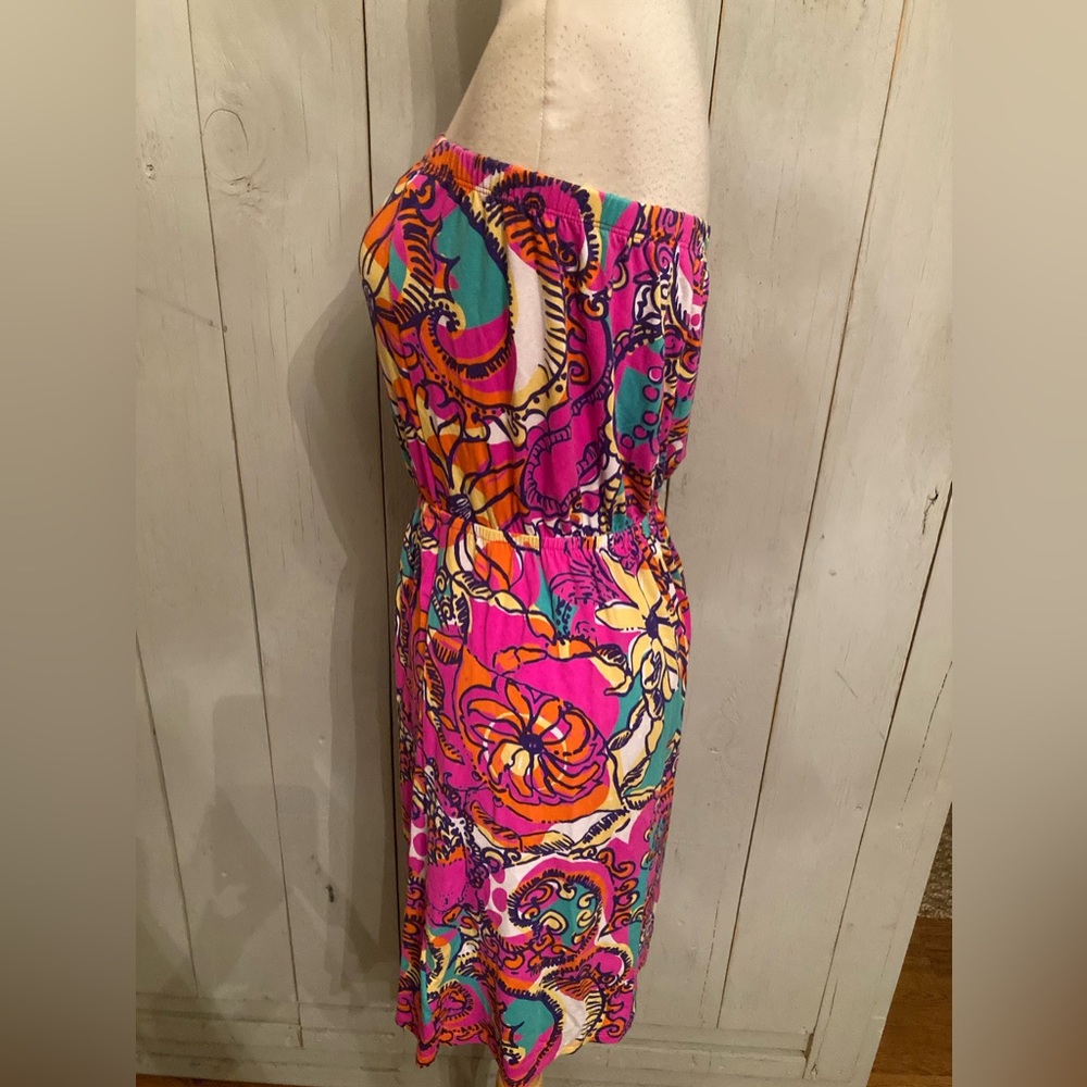 Lilly Pulitzer Atwood Strapless‎ Sea Be Seen Stretch Dress Women's S-Medium - Picture 9 of 12